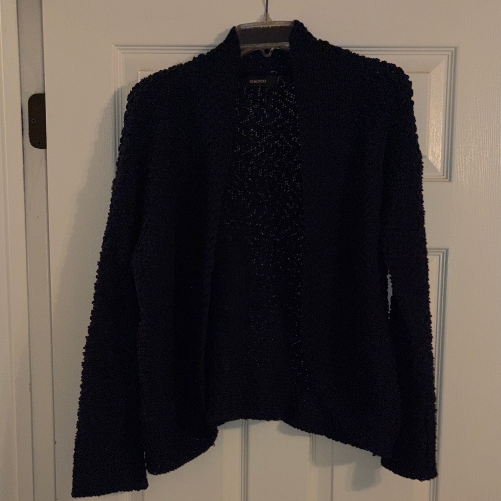 Navy Blue Chunky Knit Cardigan